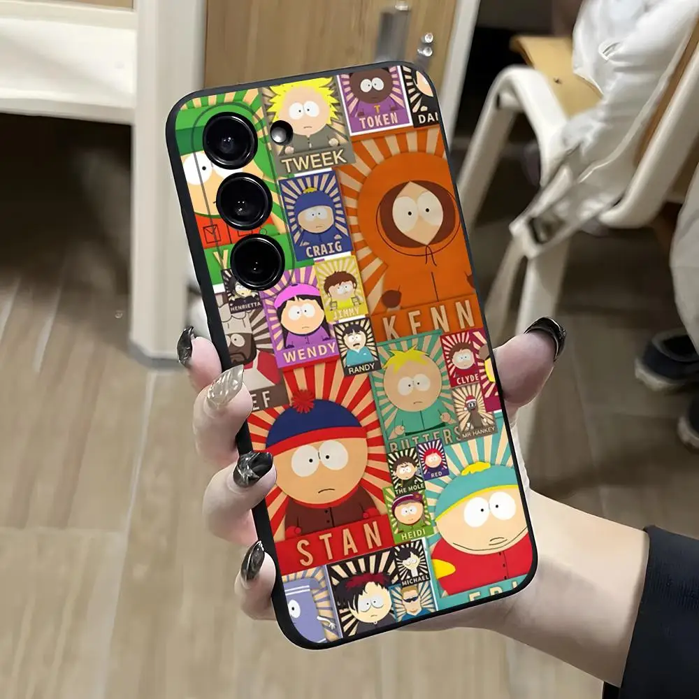 S-South Park Phone Case For Samsung S26 S25 S24 FE S23 S22 S21 Plus S20 Ultra Note20Ultra Black Soft Shell