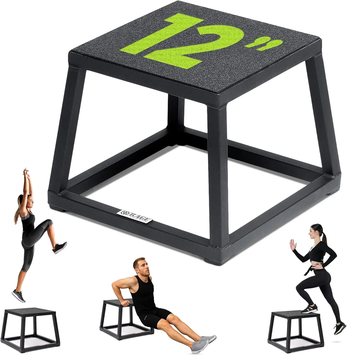 

12-18-24 Inch Anti-Slip Plyometric Jump Box for Home Gym Conditioning and Strength Training