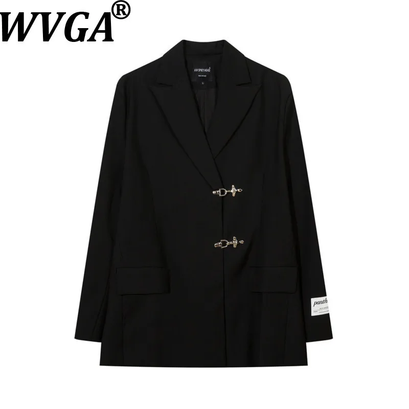

WVGA Autumn Winter New Man Tide High Street Metal Buckle Trendy Casual Long Sleeved Blazer Niche Chic Fashion Suit Coats W13936
