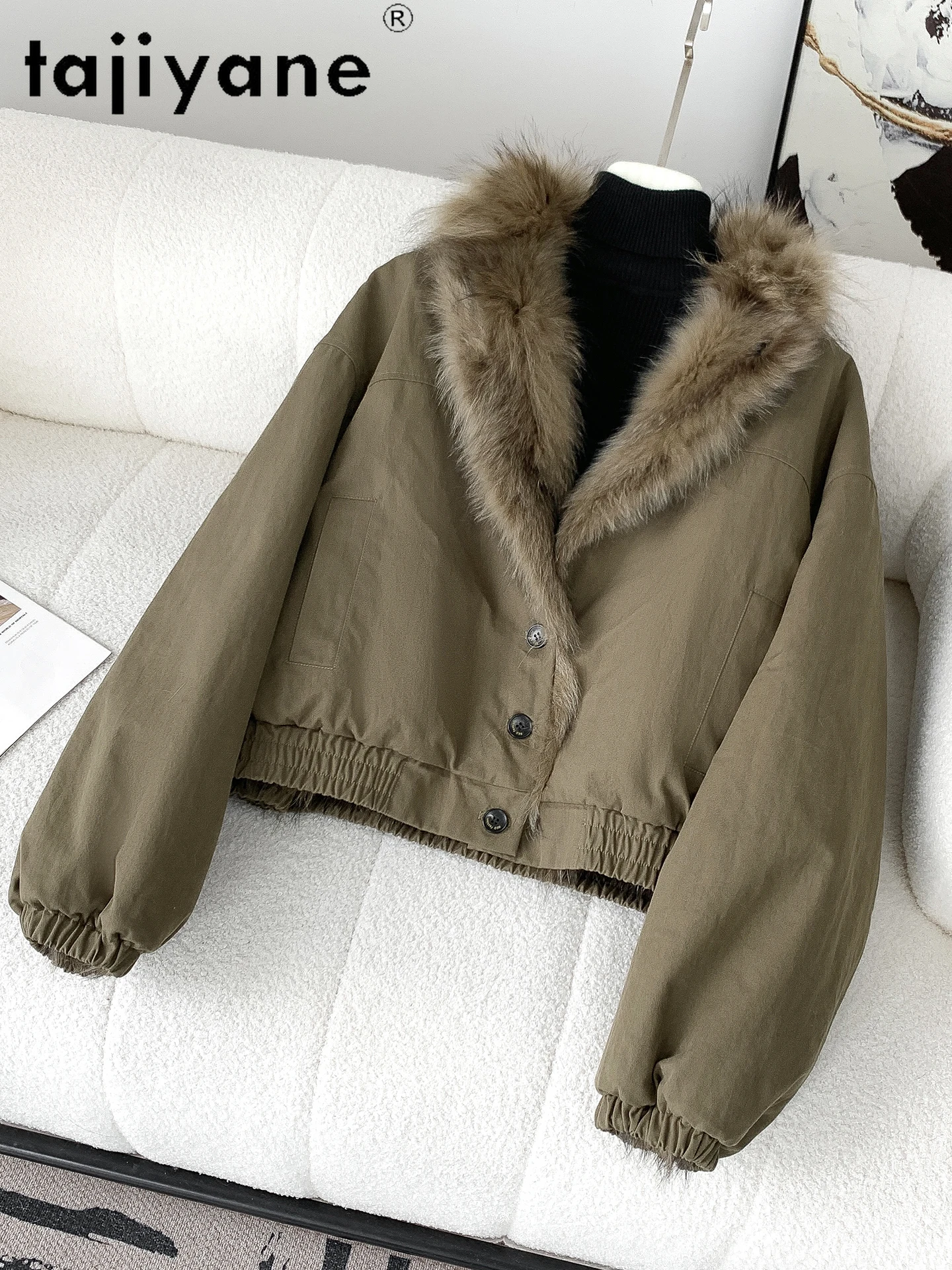 TAJIYANE 100% 천연 너구리 모피 코트 여성용 럭셔리 리버시블 파카 재킷 시크 리얼 퍼 코트 겨울 여성 의류 2025