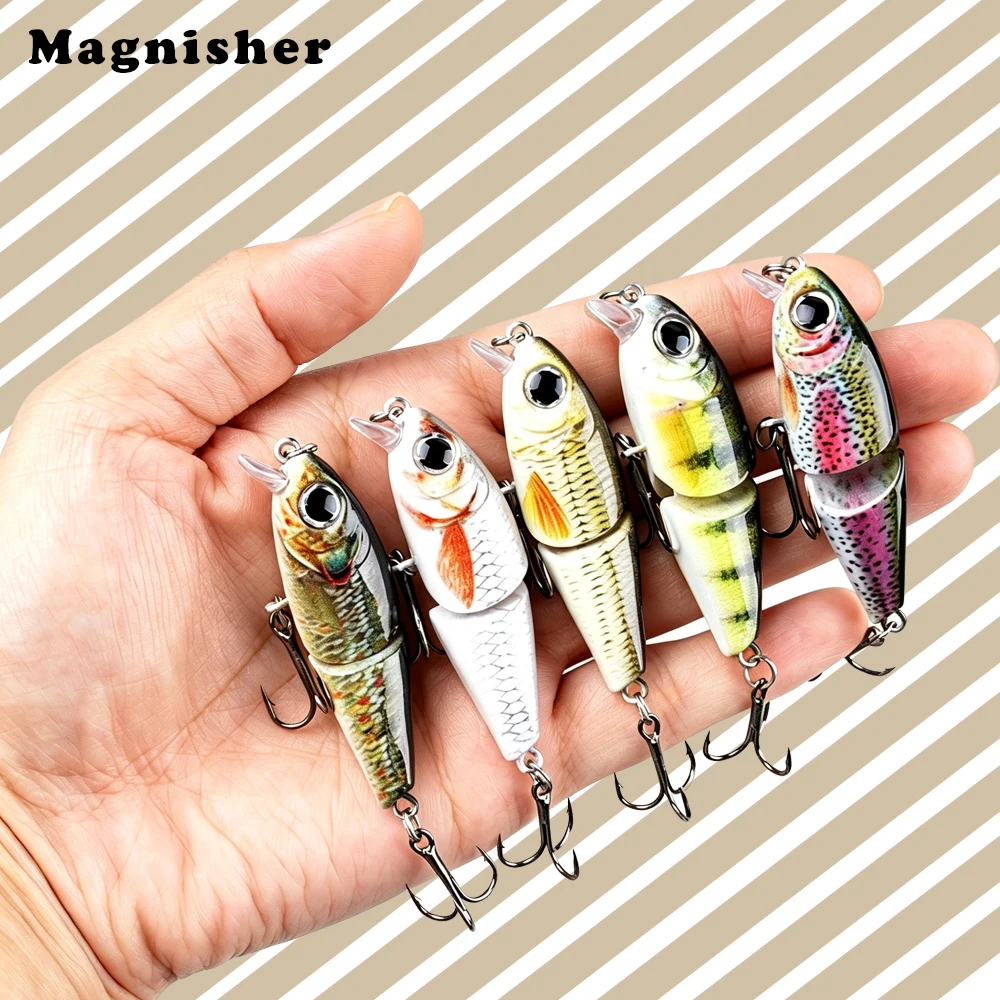 Magnisher Qualitäts-Mini-Köder 2-teiliger Swimbait 5,5cm 5,6g Sinkender Harter Angelköder Wobbler für Süßwasser-Barsch-Forellen-Angelausrüstung