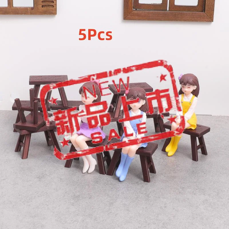 

[]5Pcs Miniature Stool 1:12 Scale Dollhouse Furniture Plastic Bench For Dollhouse Kitchen Living Room Decoration Accessories