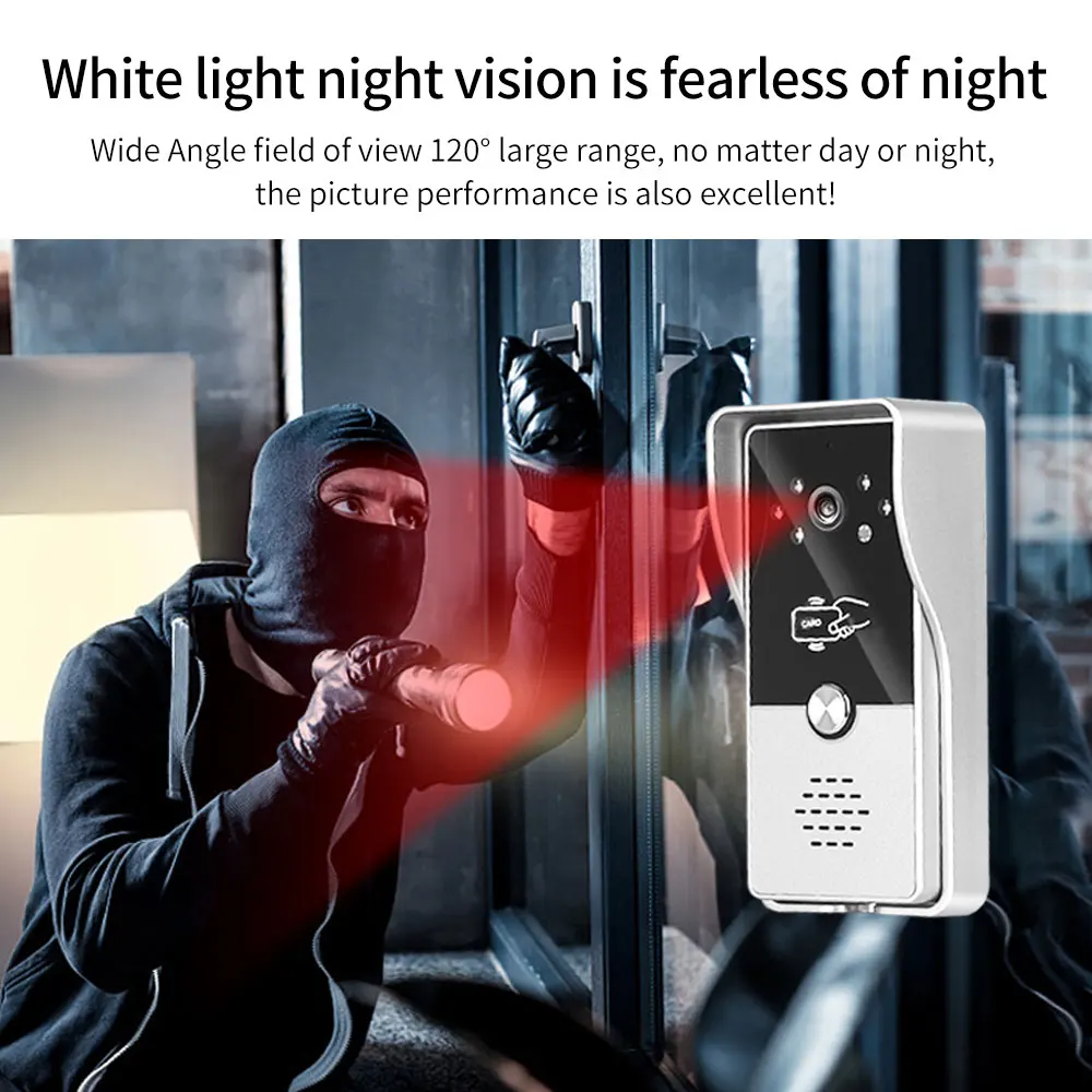 Smart Bedrade Video-Intercom Voor Thuis Buitendeur Telefoon Met Scherm 7 Inch Monitor Straatdeurbel Rfid Call Panel Elektrisch Slot