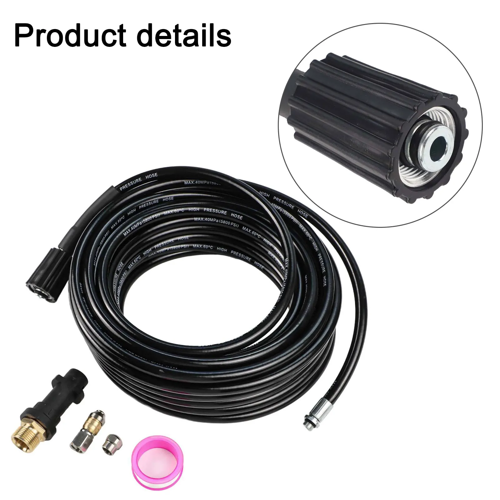 

Аксессуары для чистки Шланг для чистки труб Рейтинг давления 180 бар Простая установка Совместимый шланг для мойки высокого давления