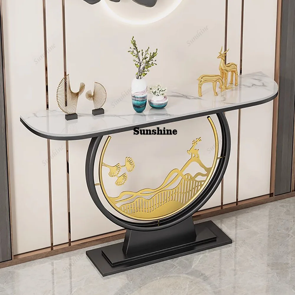 

Entrance Nordic Console Table Modern Luxury Metal Lobby Console Tables Hallway Midcentry Consolle Ingresso Living Room Furniture
