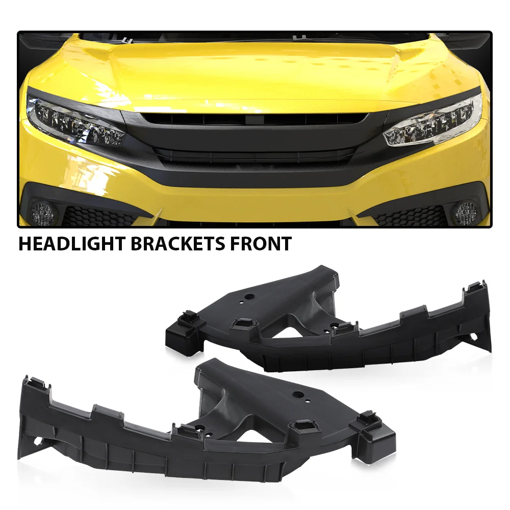 Crossdesign 2Pcs Headlight Brackets Front Hold Mount Retainer Fit for Honda Civic Sedan 2016-2021 Replacement