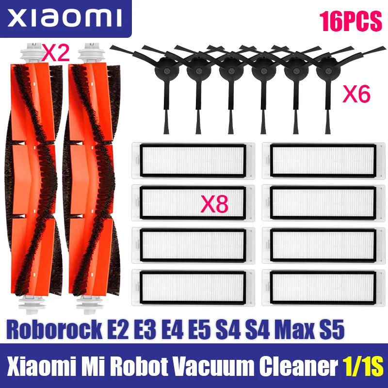 Für xiaomi mi roboter 1/ 1s sdjqr01rr sdjqr02rr sdjqr03rr e3, s4, s4 max, s5 staubsauger hauptseiten bürsten filter mop teile