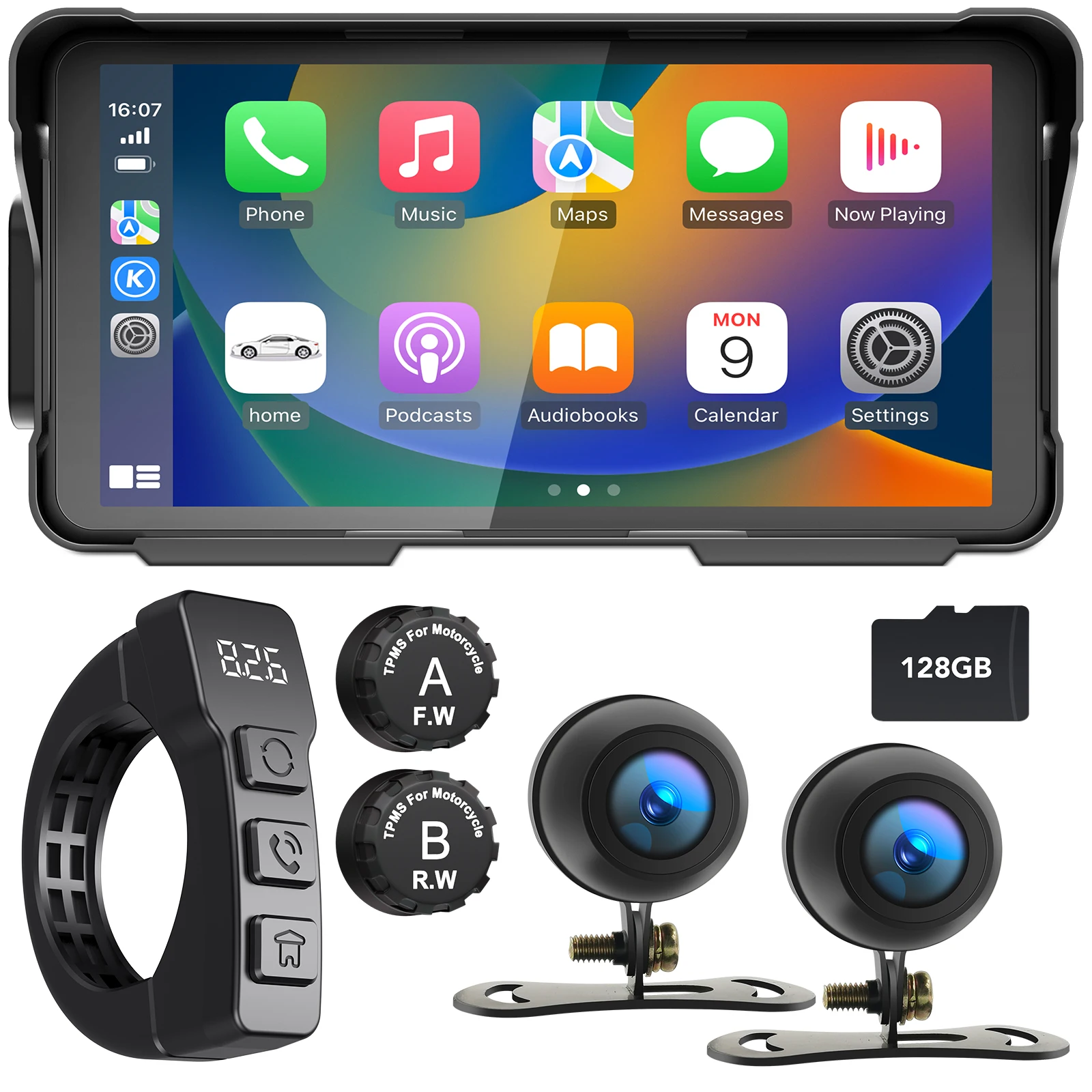 

5.5 inch Portable Motorcycle Navigation Display Screen Wireless CarPlay Motorcycle GPS Para Moto Android Auto Monitor Waterproof