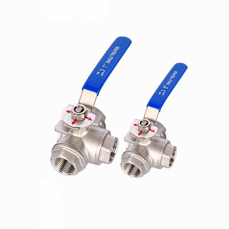 

DN15 DN20 DN25 DN32 DN40 DN50 Sainless Steel Three Way Ball Valve L Type T Type 304 Internal Threaded Manual Valve