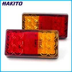 2Pcs 12V 24V 12 LED Rear Stop Tail Light Warning Brake Turn Signal Light Lamp Car Truck Trailer Caravan Boat Auto Campers ATV RV