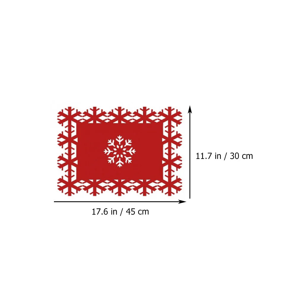 

4Pcs Snowflake Placemats Christmas Felt Table Mats Heat Resistant Non Slip Dinner Party Decor Holiday Home Kitchen Table