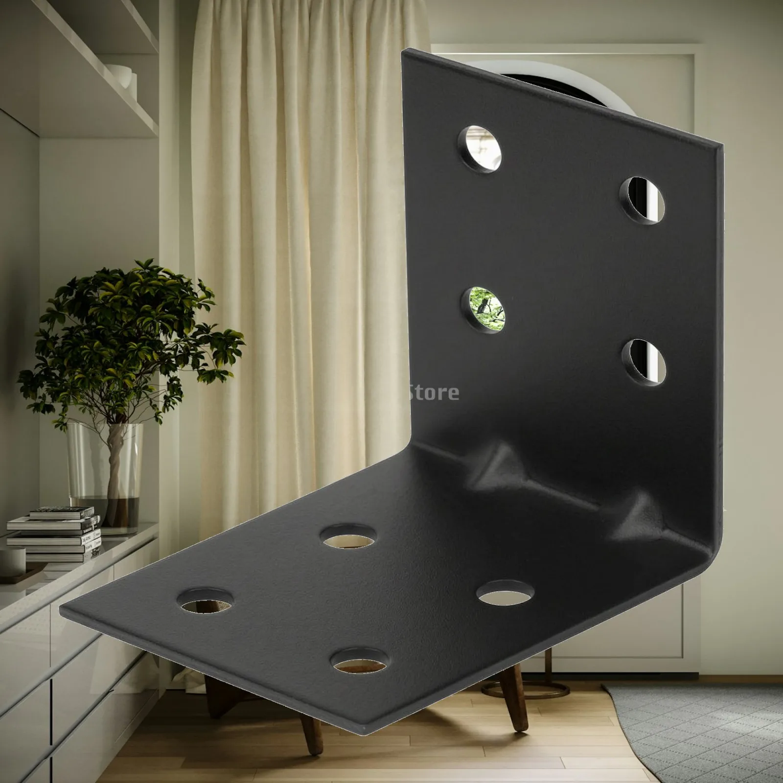 Reinforced Carbon Steel Bracket Support with Gusset for Structural Mounting and Custom Shelf Projects