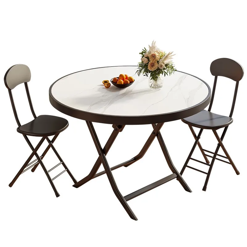 

Folding table Square simple dining table Household small apartment eating Tempered glass square round tables Outdoor