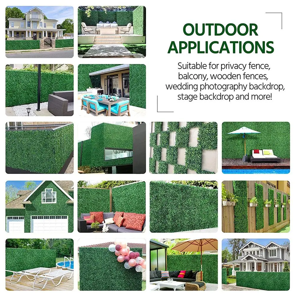 40x60cm Artificial Grass Plant Lawn Panels Wall Fence Home Garden Backdrop Decor