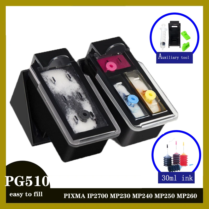 Refillable for Canon PG510 CL511 PG 510XL CL 511XL PG-510 Ink Cartridge For PIXMA IP2700 MP230 MP240 MP250 MP260 MP270 MP280