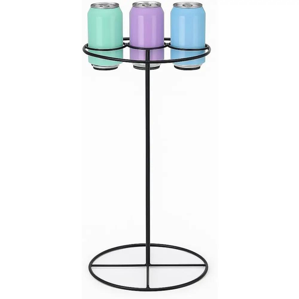 

Металлическая садовая мебель черного цвета с 4 подставками для напитков - идеально подходит для использования на открытом воздухе и в кемпинге.