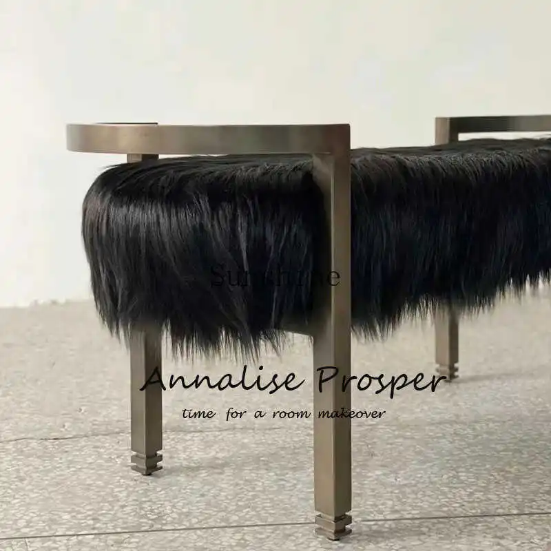 Retro light luxury master bedroom end stool minimalist shoe changing stool