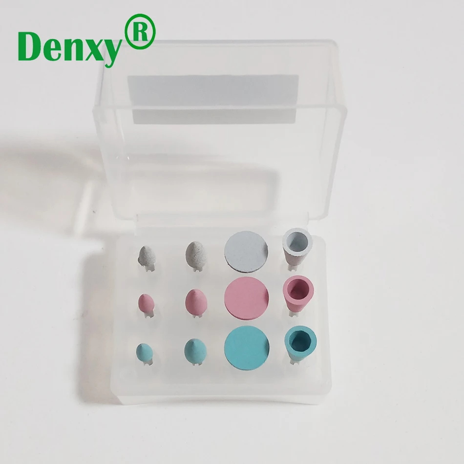 Denxy 24 pçs/lote #4112 Dental Diamante Burs Novo Conjunto Kit Polimento grosseiro médio Porcelana fina/Dentes Naturais Plilshing RA