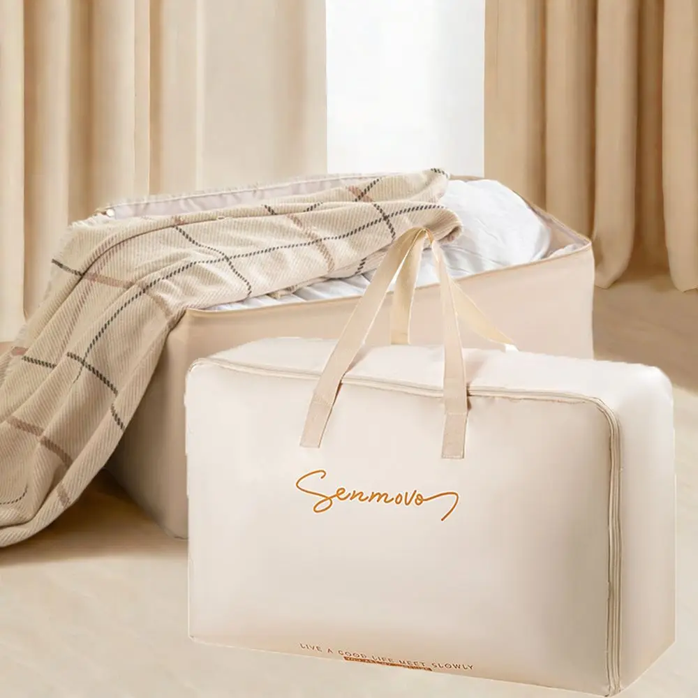 

Foldable Clothes Quilt Storage Bag Moisture-proof Dustproof Clothes Moving Bag Stackable with Handle Moving Luggage Bags