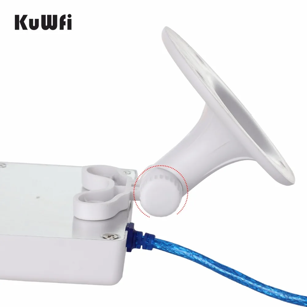 KuWfi adaptor USB Wifi 150Mbps, untuk PC, penerima Wifi luar ruangan, antena 14dBi antena 5m kabel jaringan daya tinggi tahan air