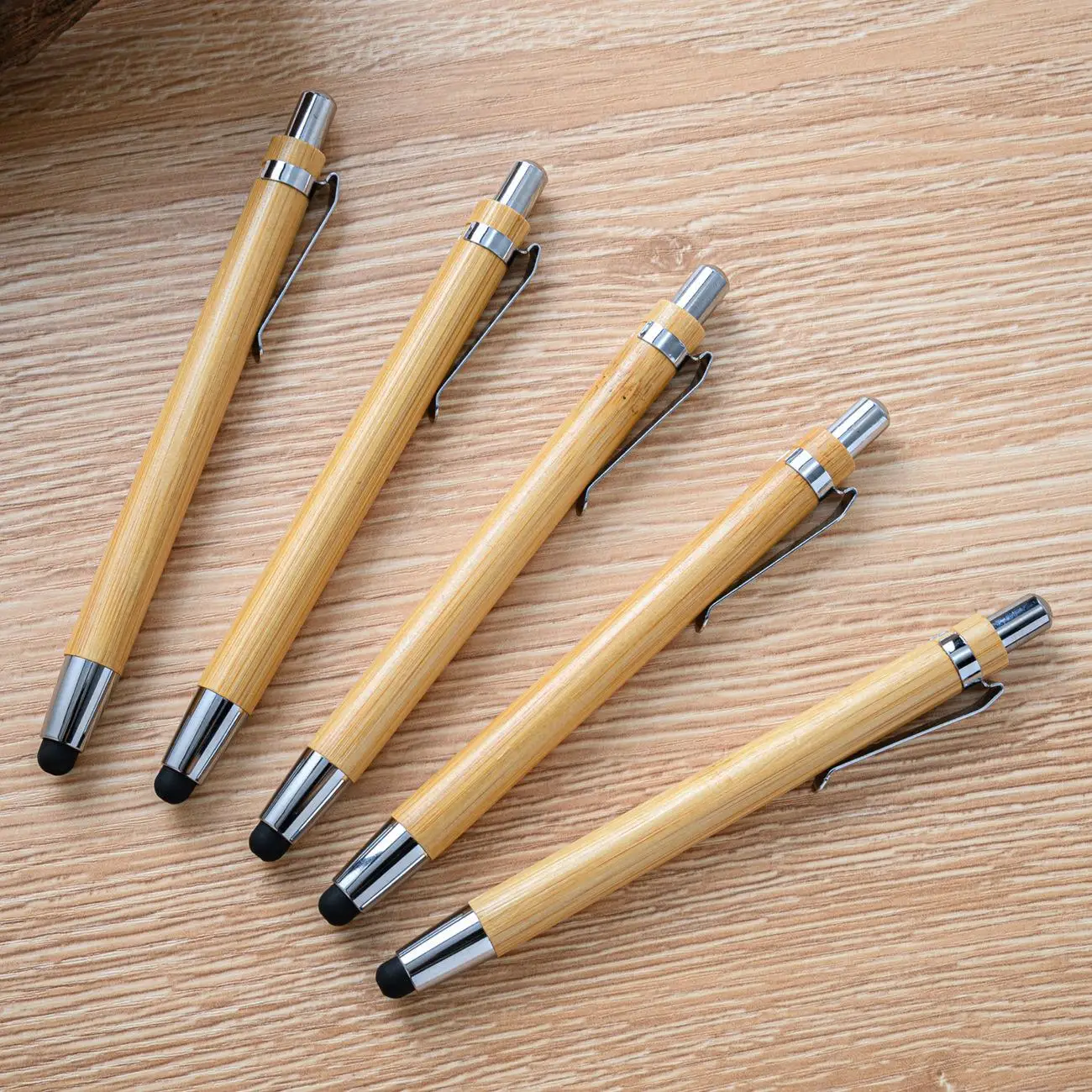 50PCS  Press the bamboo ballpoint pen, stock bamboo and wood material advertising ballpoint pen, touch screen bamboo pen