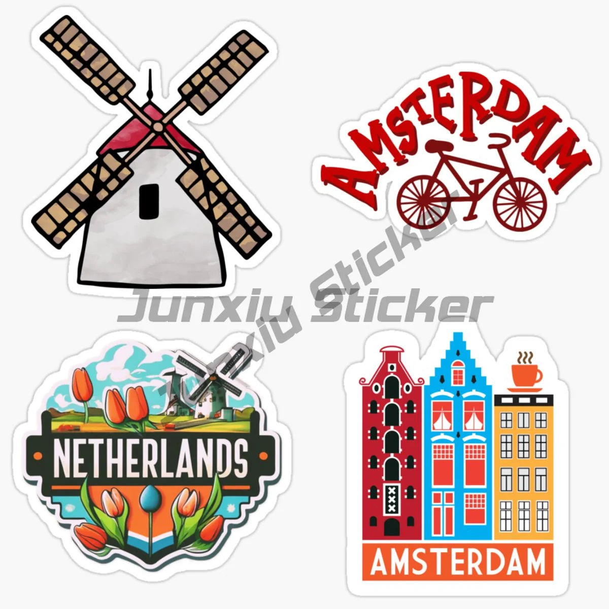 Netherlands Amsterdam Flag Travel Scenery Commemorative Sticker Car Accessories Vinyl Self-adhesive Decals