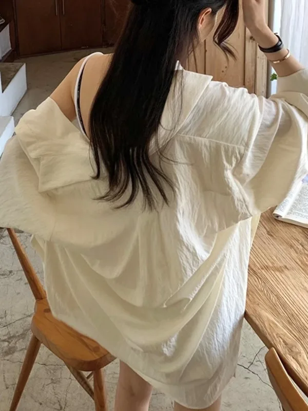 Sve Panjang Musim Panas yang Chic dengan Belahan Ba + Kaki Lebar Berikat Pinggang Tinggi Set Dua Potong Desain Unik Yang Dapat Diikat
