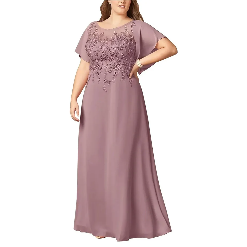 

Customized Exquisite Lace Appliques Mother of The Bride Dresses Long Chiffon Formal Wedding Party Gowns for Women 2025