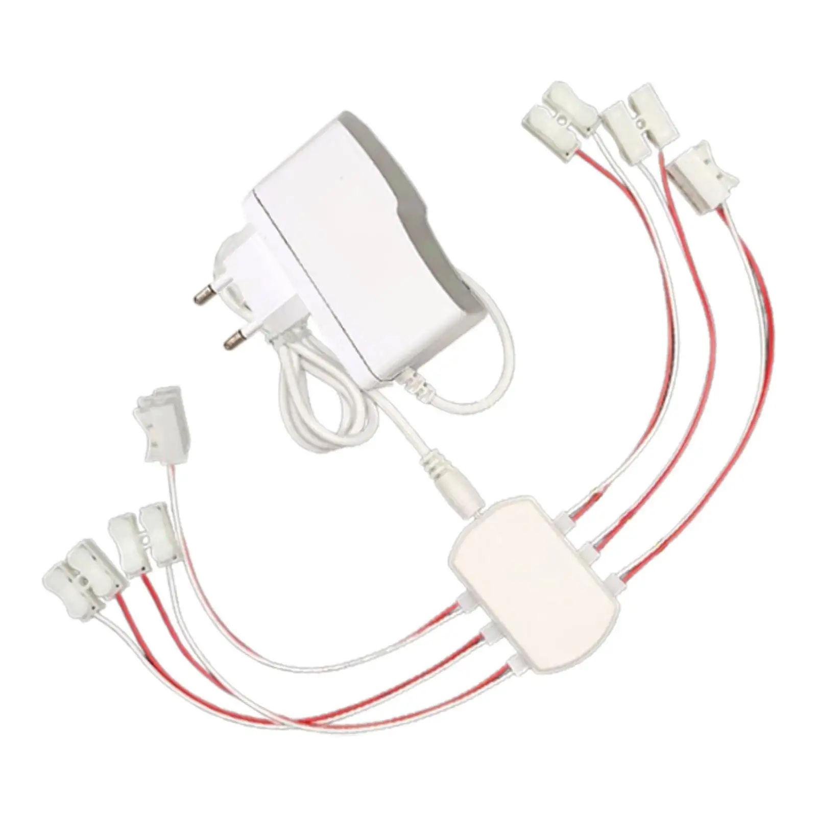

12V 2A Power Supply Multi Ports Convenient Power Splitter Wiring for Model Lamps Dollhouse Decoration Model Train