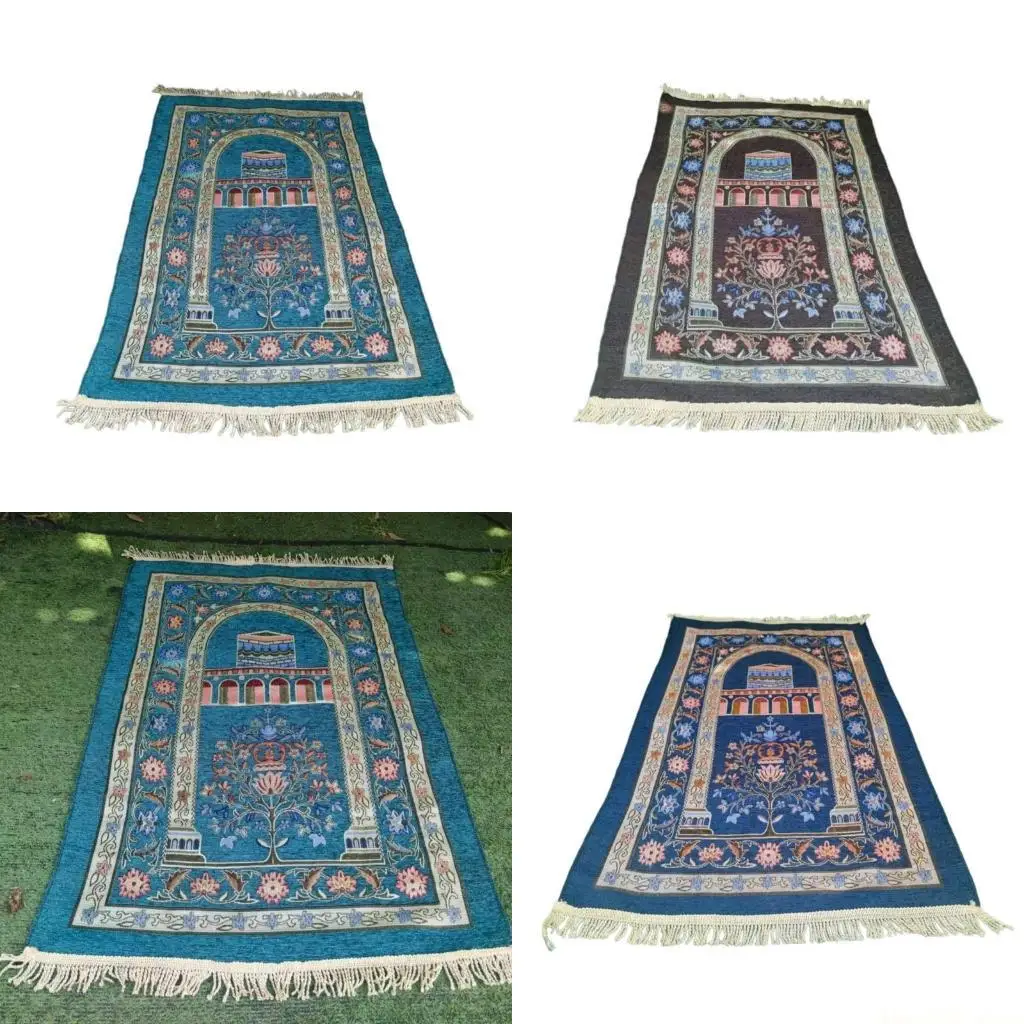 

QX2E мусульманский ковер одеяло молитвенные коврики с кисточками исламский коврик 70x110 см портативные коврики на коленях узор