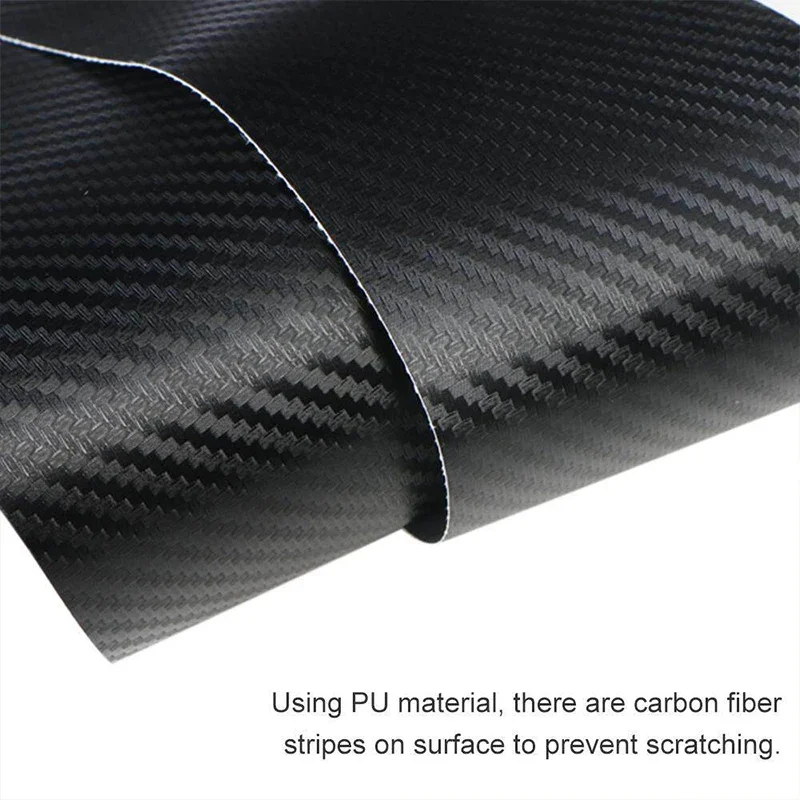 Adesivo universal de fibra de carbono para para-choque traseiro de carro, tiras de proteção anti-arranhões e anticolisão, acessórios para carro 90cm