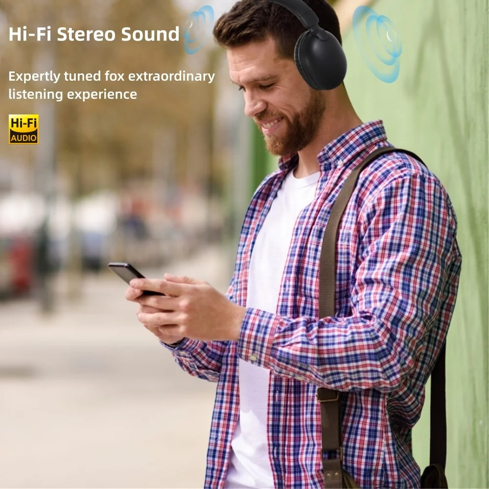 SODO SD1101 سماعات بلوتوث 48H وقت اللعب HiFi صوت ستيريو سماعات لاسلكية فوق الأذن للسفر المنزل مكتب الهاتف المحمول ﻿