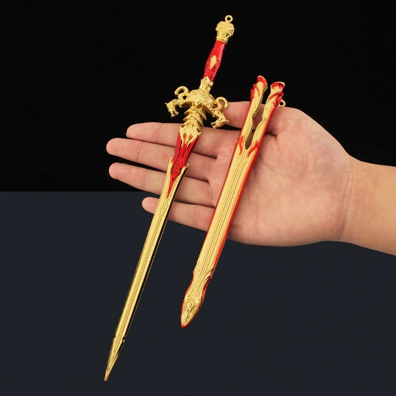 30cm11.81in naraka: bladepoint deus da fortuna espada jogo periféricos modelo de arma de liga chinesa com bainha espada brinquedos ornamentos
