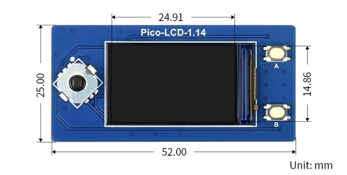 Pi Pico color display 1.14 inch 65K module SPI communication to send data