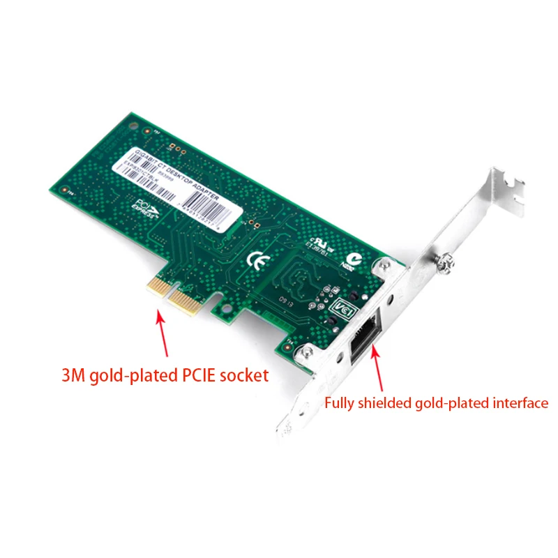 RJ-45 Adaptor LAN PCIE Ke Permainan Ethernet Gigabit PCI-E Kartu Jaringan PCI Express Aksesori Komputer Intel 81574L Tanpa Disk untuk PC