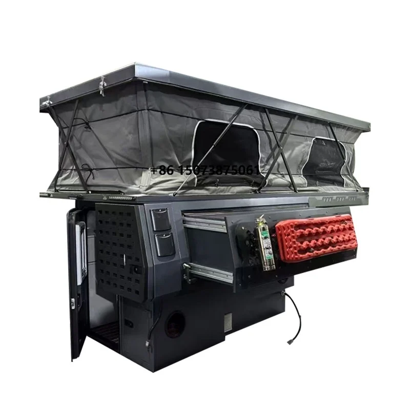 Pickup Truck Special-shaped Roof Top Hardtop Box Off-road Camping Summer Tent Lift-up Adjustable Black