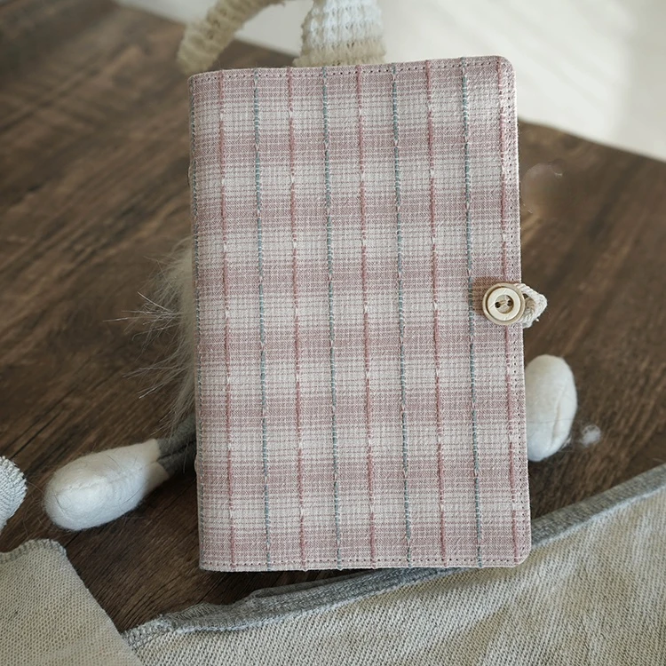 Vintage Cotton Dark Pink Note Books Retro Loose Leaf A5 / A6 Binder Notebook Diary Cover Agent Planner Girl Diary Students Gifts