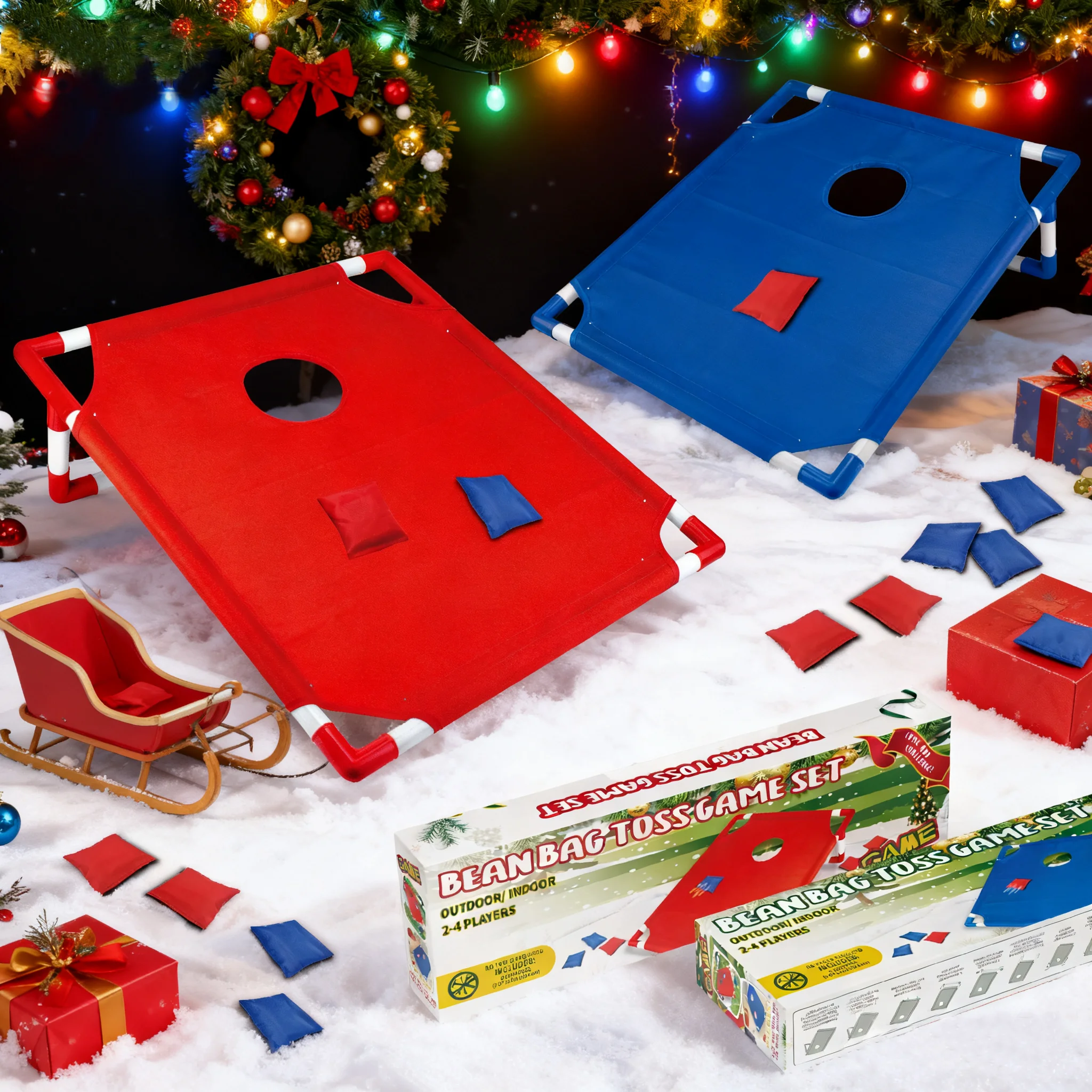 

Portable Cornhole Game Set with 1 Durable Board & 6 Soft Bean Bags – Ideal for Yard Toss Games – Christmas and New Year Gifts