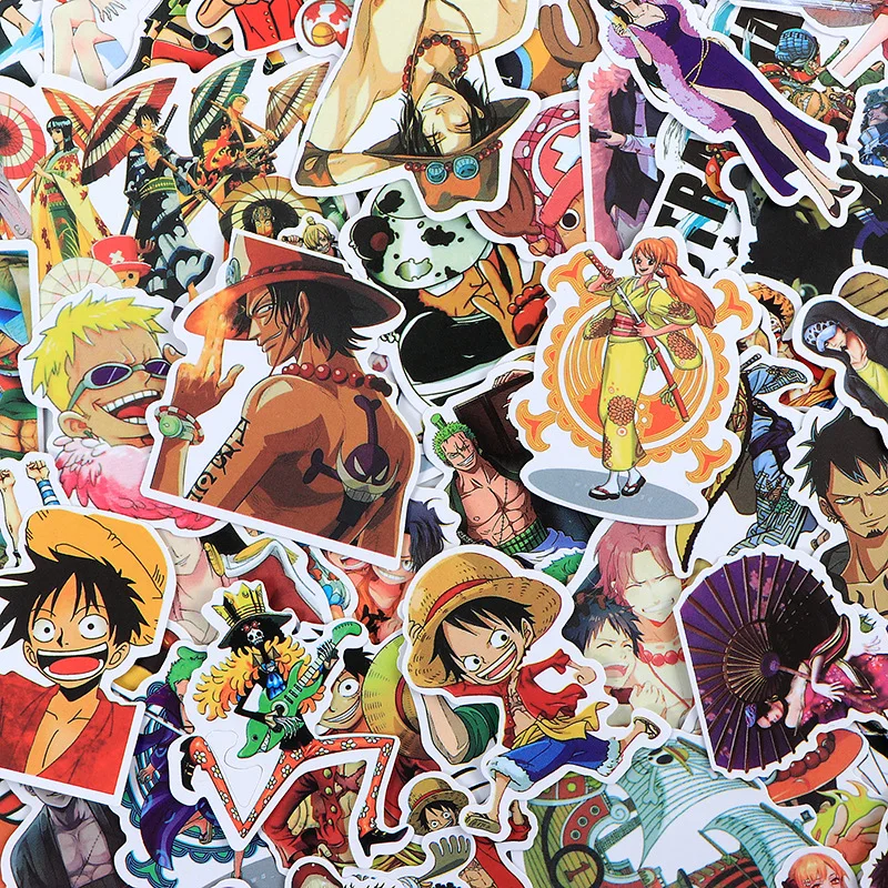 10/30/60/120PCS Hot Anime ONE PIECE Monkey D. Luffy Portgas·D· Ace Stickers Cool Decorative Skateboard Helmet Decal Kids Toy - Image 3