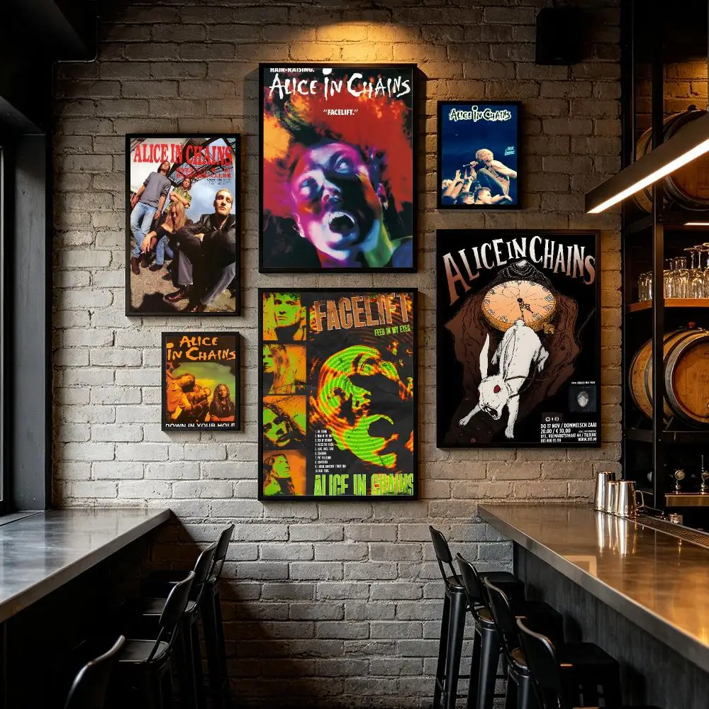 Back Band A-Alice In Chains Poster Art HD Art Sticky Wall Waterproof Home Living Room Bar Decoration