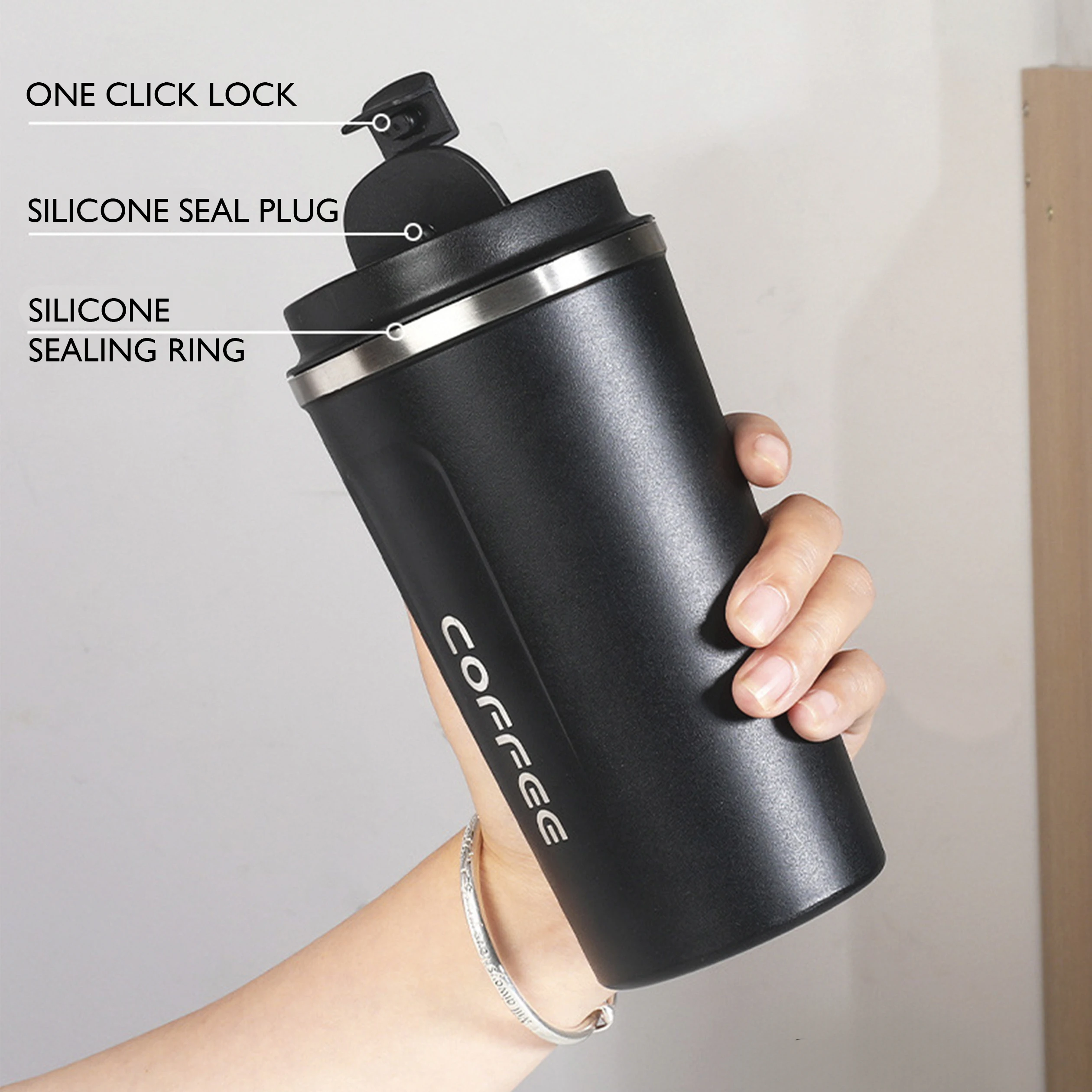 380/510ml  Stainless Portable Travel Mug  Stainless Steel Smart Coffee Tumbler Thermos Cup with Intelligent Temperature Display