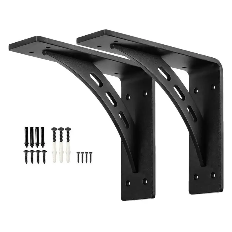 

Wall Bracket Wall Mount Heavy Duty Black Brackets 90 Degree Triangle Heavy Duty Wall Mount Bracket 2 PCS Metal Shelf Brackets