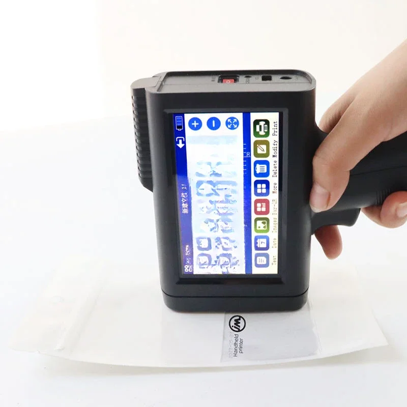 Portable 12.7mm Label Handheld Inkjet Printer for QR Barcode Batch Date Number Logo Expiry Date Coding Machine Non-encrypted