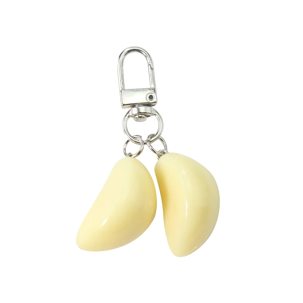 PVC Garlic Keychain Allium Sativum Chrams Seasoning Flavour Pendant Bag Purse Phone Ornament Mobile Hanging Woman Jewelry Gift