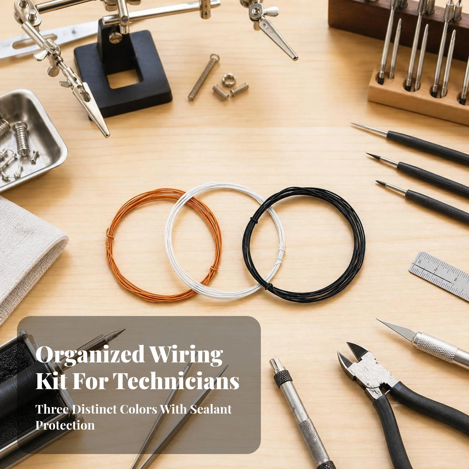 3 Pieces Guitar Pickup Wire Vintage Cloth-Covered Guitar Wire Stranded Ready to Solder for Luthier, Instrument Repair, Workshop