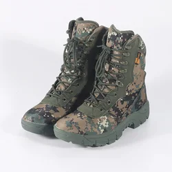 Men Outdoor Hiking Boots Fashion Sports Army Green Camouflage Jungle Off-road Boots Anti Slip Snow Shoes Wear-Resistant