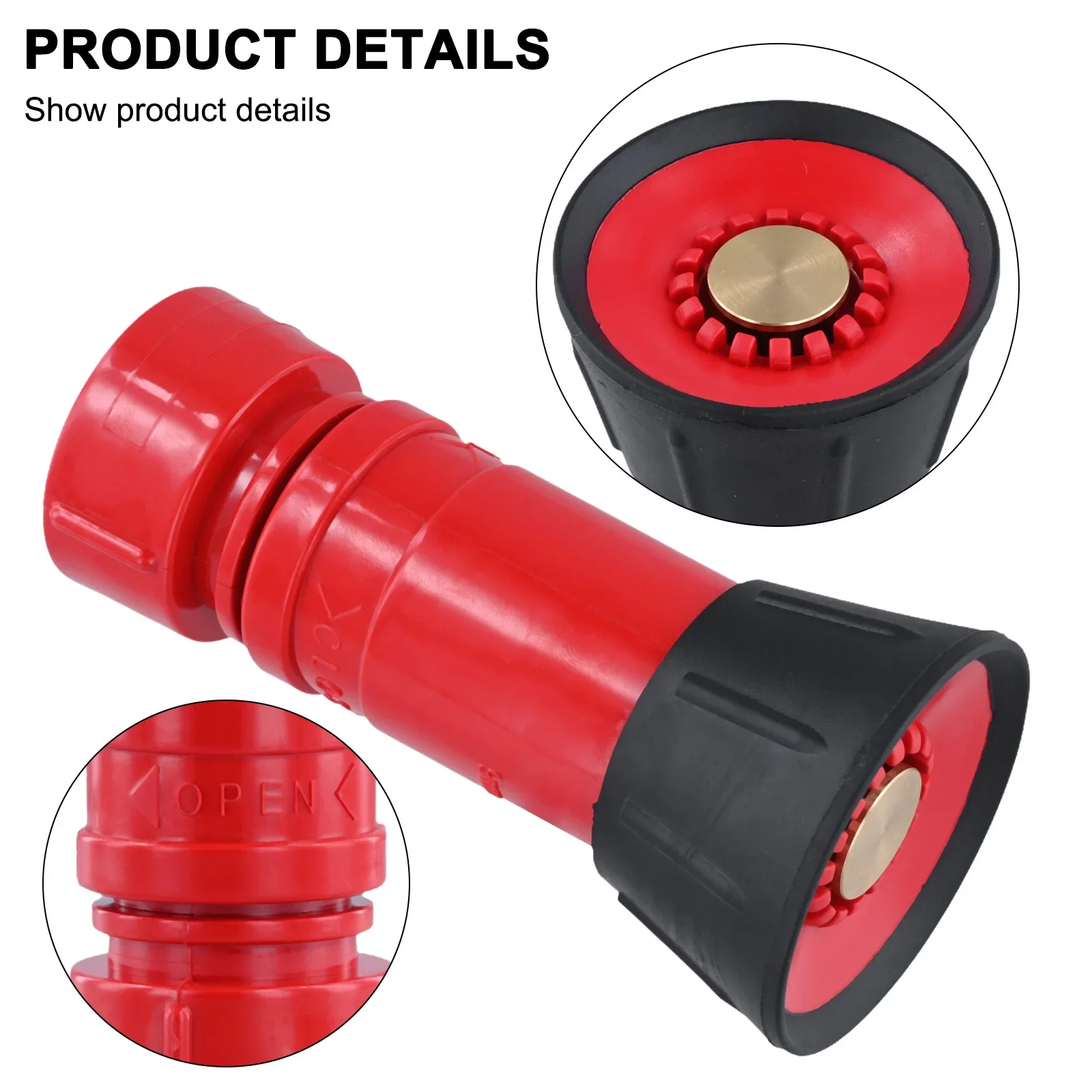 Fire Hose Nozzle 1-1/2 Inch Heavy Duty Nozzle High Pressure Pump Sprinkler Watering Sprinkler Irrigation Spray Nozzle