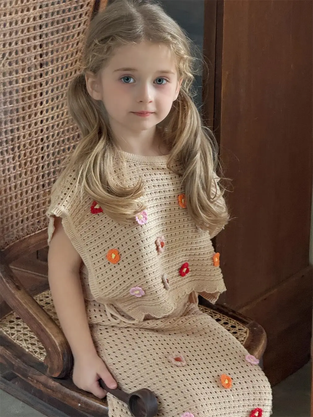 Knitted Suit  2025 Spring and Summer New Korean Fashion Cute Casual Hollow Out Knitted Sleeveless Vest Half Skirt Set