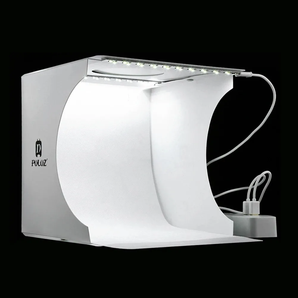 Profession Folding Light box Photography Photo Studio Softbox 2 LED Light Soft Box Photo Background Kit for DSLR Camera