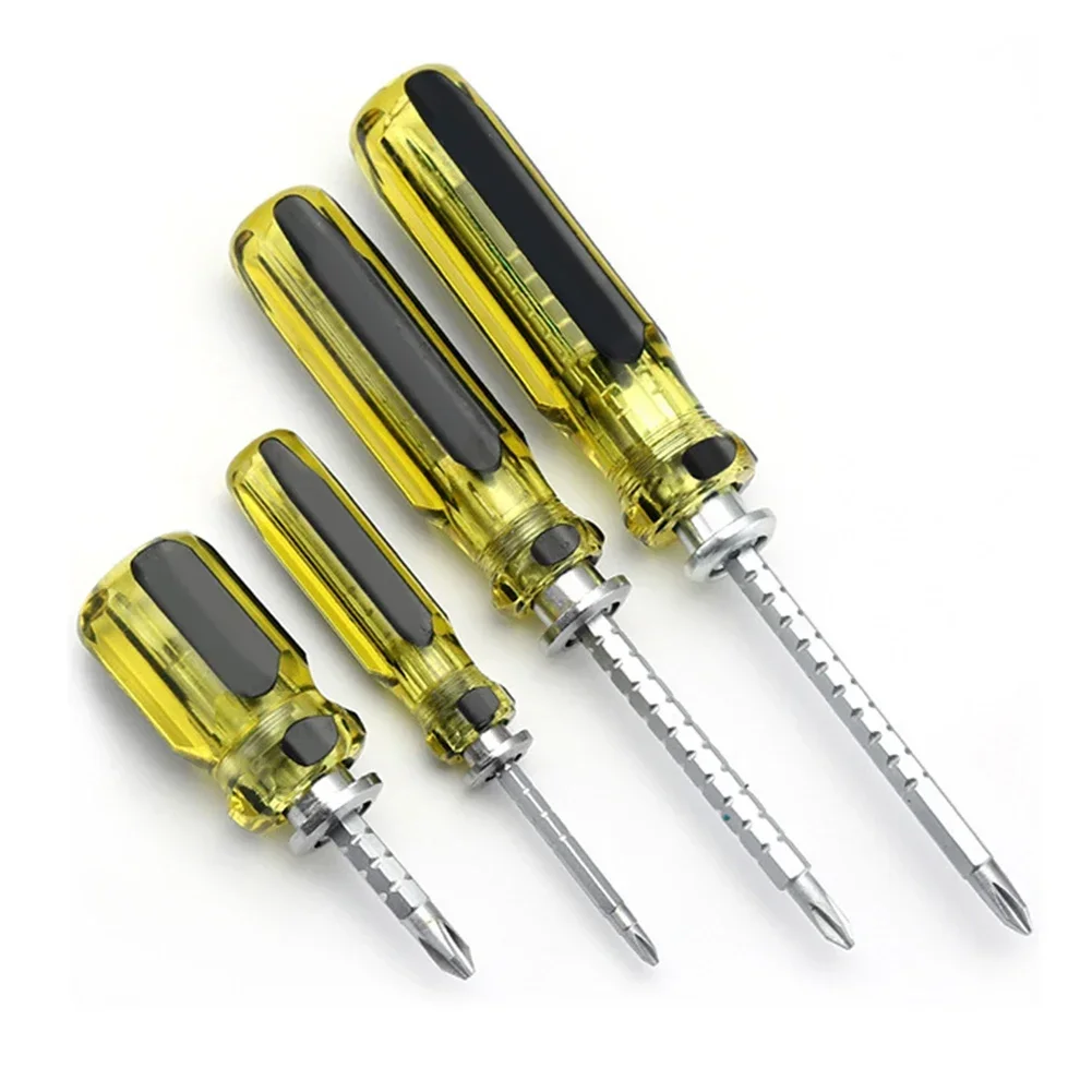 1/4pcs Double-Use Screwdriver Slotted Cross Screwdriver H6.3 H3 PH1 SL5 PH2 SL6 Double Head Screw Driver Translucent Handle